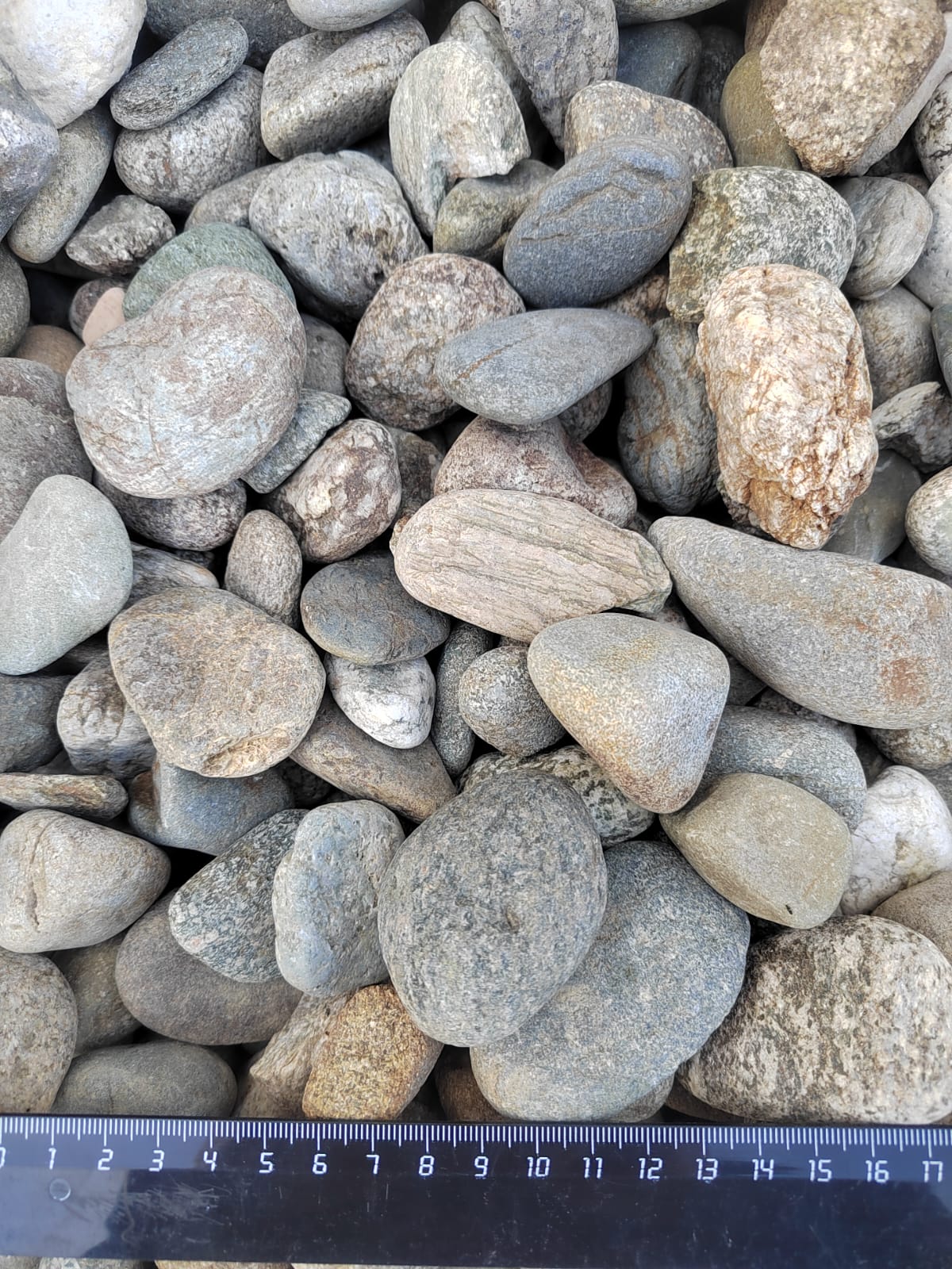  Галька речная окат (пестрая) фр. 20-40 мм. купить   в Липецке галька речная пестрая, серая, серые оттенки галька речная окатанная округлая 4000 руб/т   фото 