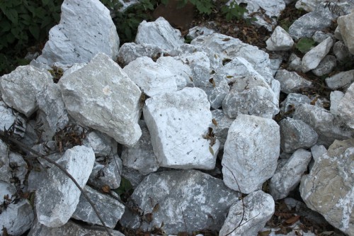  Мраморизированный известняк фр. 100-500 мм.  купить в Липецке известняк серый белый темно-серый сероватый валун природного образования окатанный 7 500 руб/т   фото 