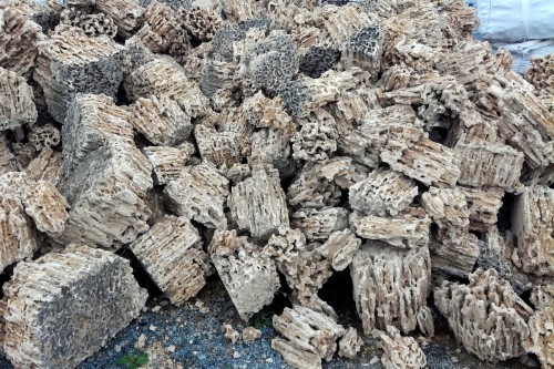  Крымский природный меотис фр. 100-500 мм.  купить в Липецке меотис бежевый рыжий молочный желтый ракушечник 4 500 руб/т   фото 