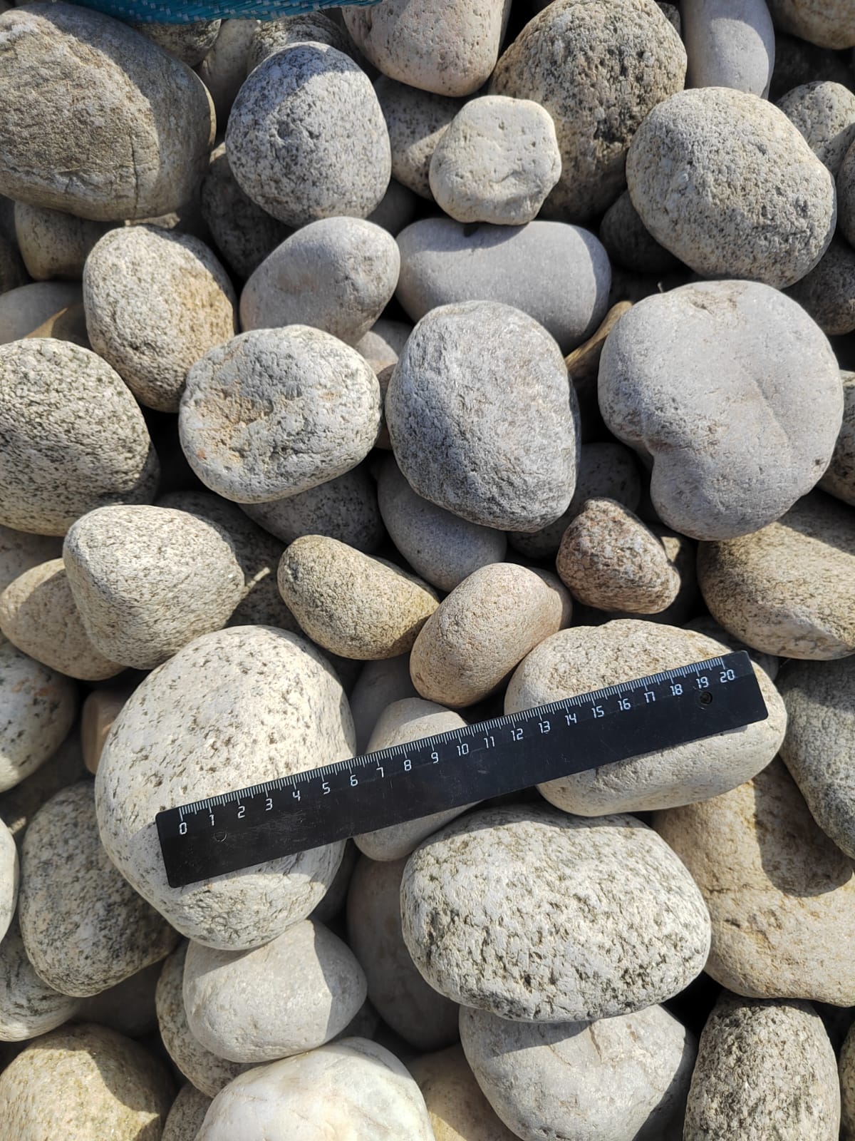  Галька речная окат (серо-белая) фр. 70-120 мм купить   в Липецке галька галечник бело-серая, серо-белая, серая, белая речная природная галька  5500 руб/т   фото 