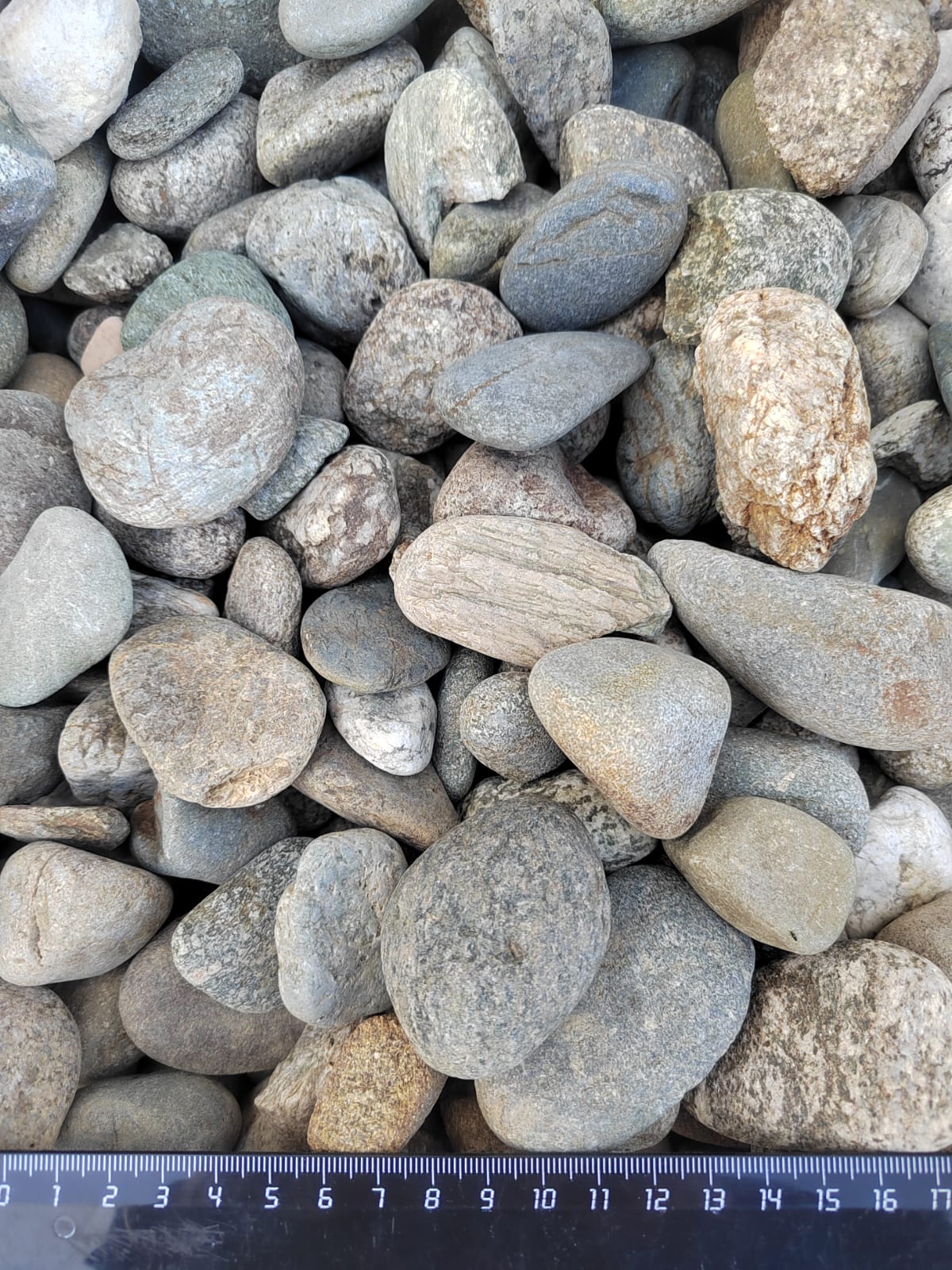  Галька речная окат (серая) фр.40-60 мм купить   в Липецке галька речная серый бежевый рыжий коричневый округлый речной камень 4000 руб/т   фото 